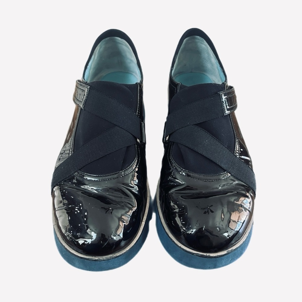 Thierry Rabotin Made in Italy Lena Black Patent Leather with Velcro Strap Size 6 - Picture 4 of 7